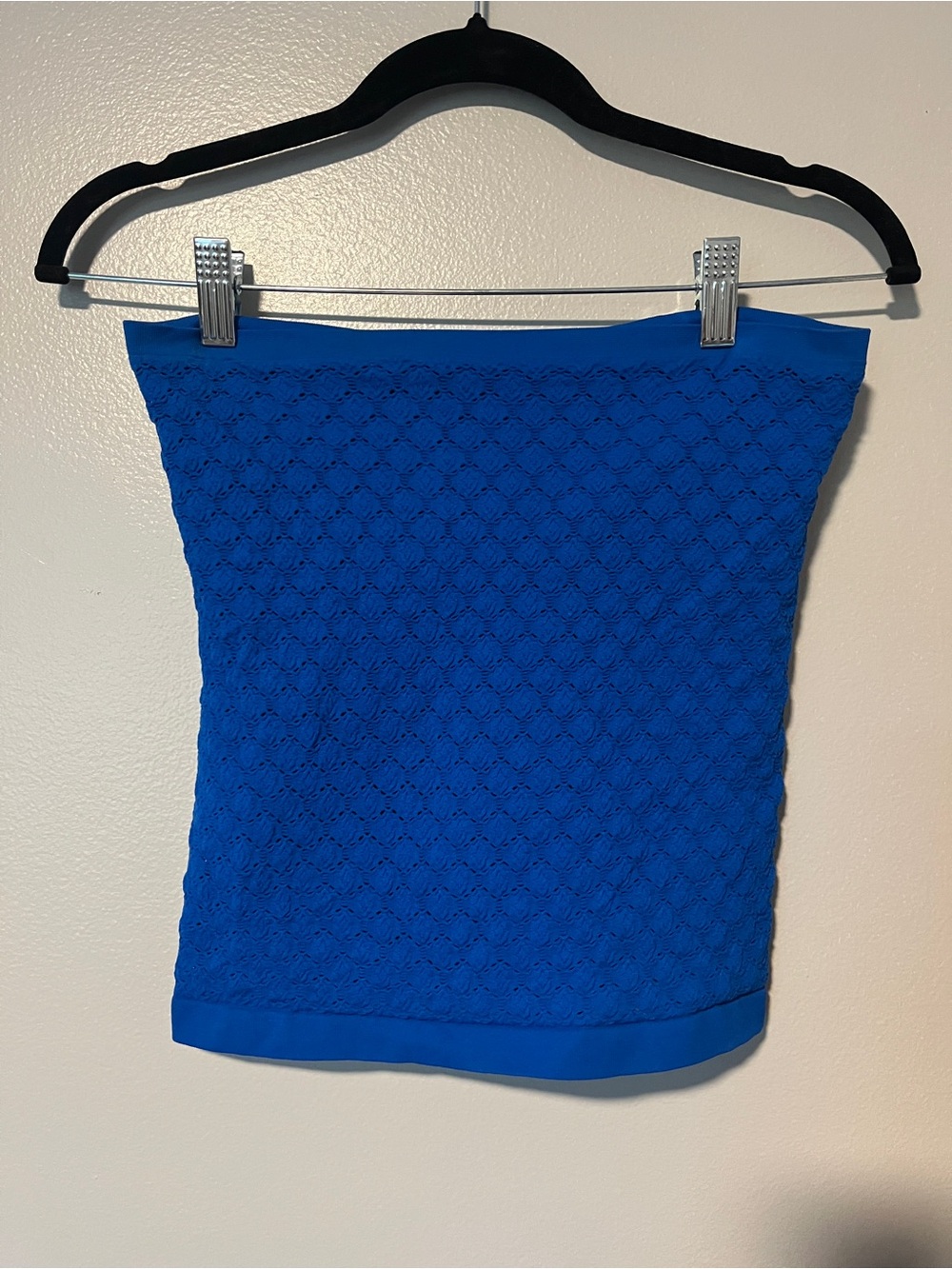 Free People Intimately Royal Blue Textured Strapless tube Tank, m/l